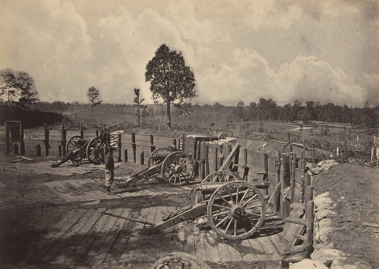 1860 年代、ジョージア州アトランタの前で働く反乱軍第 2 号。 作： ジョージ・N・バーナード