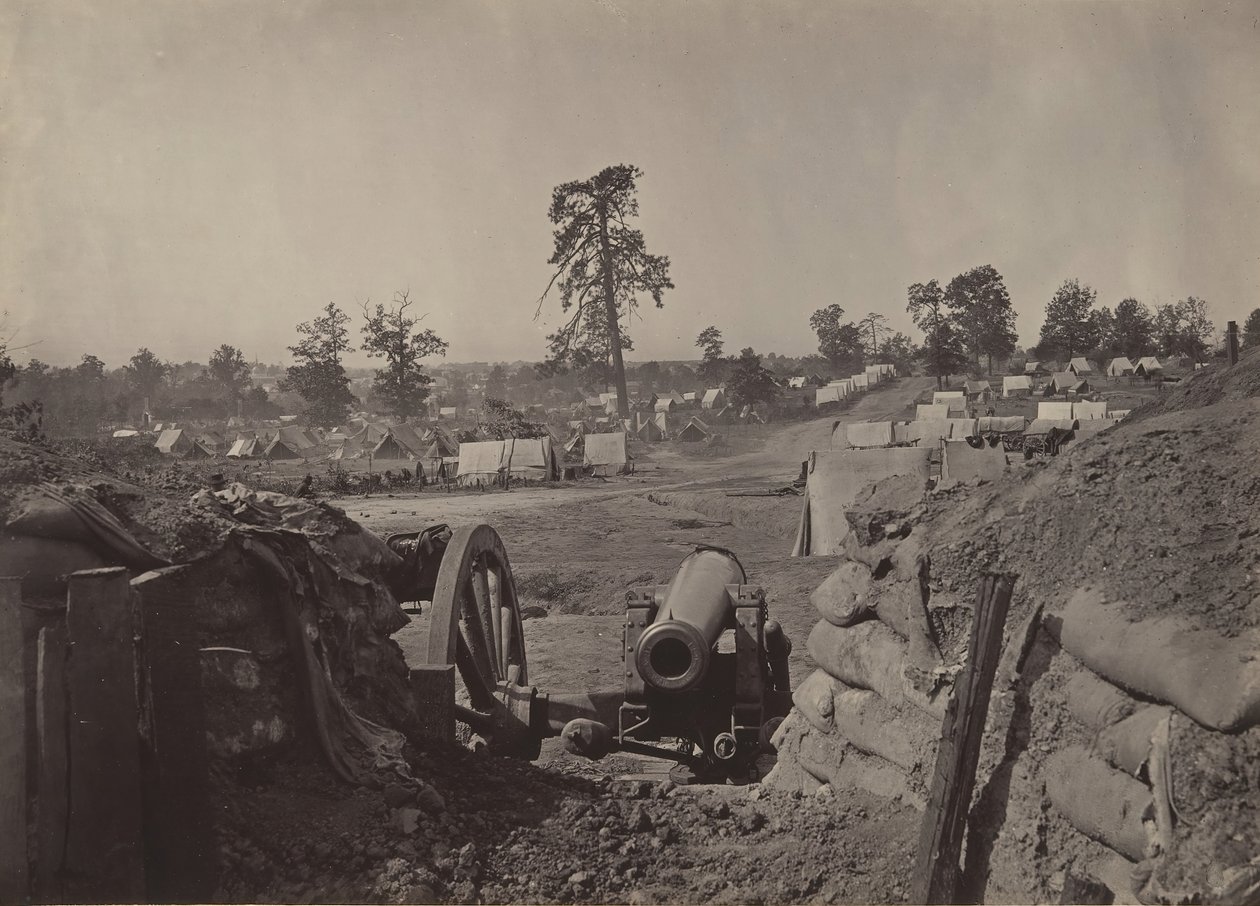 1860 年代、ジョージア州アトランタの前にある反乱軍の作品 No. 3。 作： ジョージ・N・バーナード