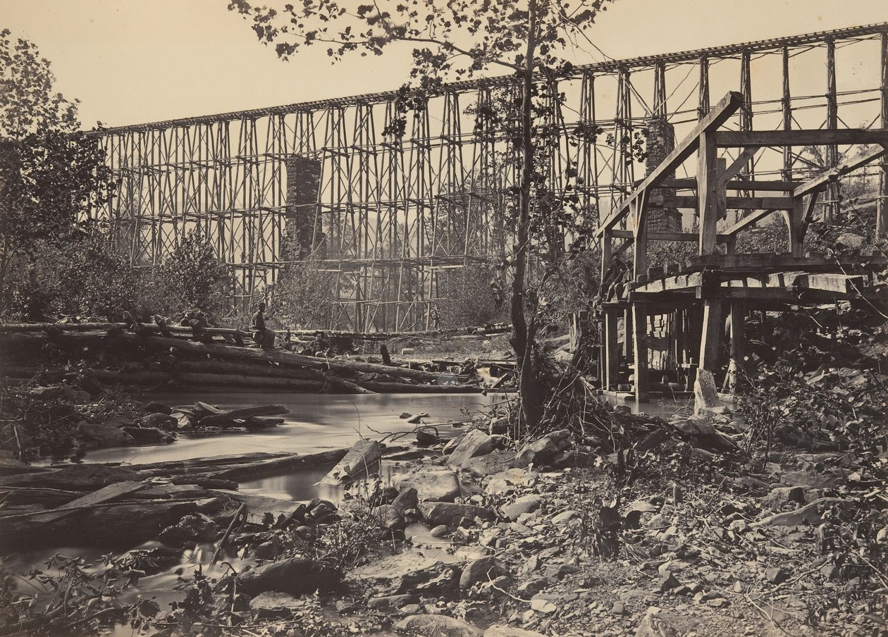 ホワイトサイドの架台橋、1860 年代。 作： ジョージ・N・バーナード