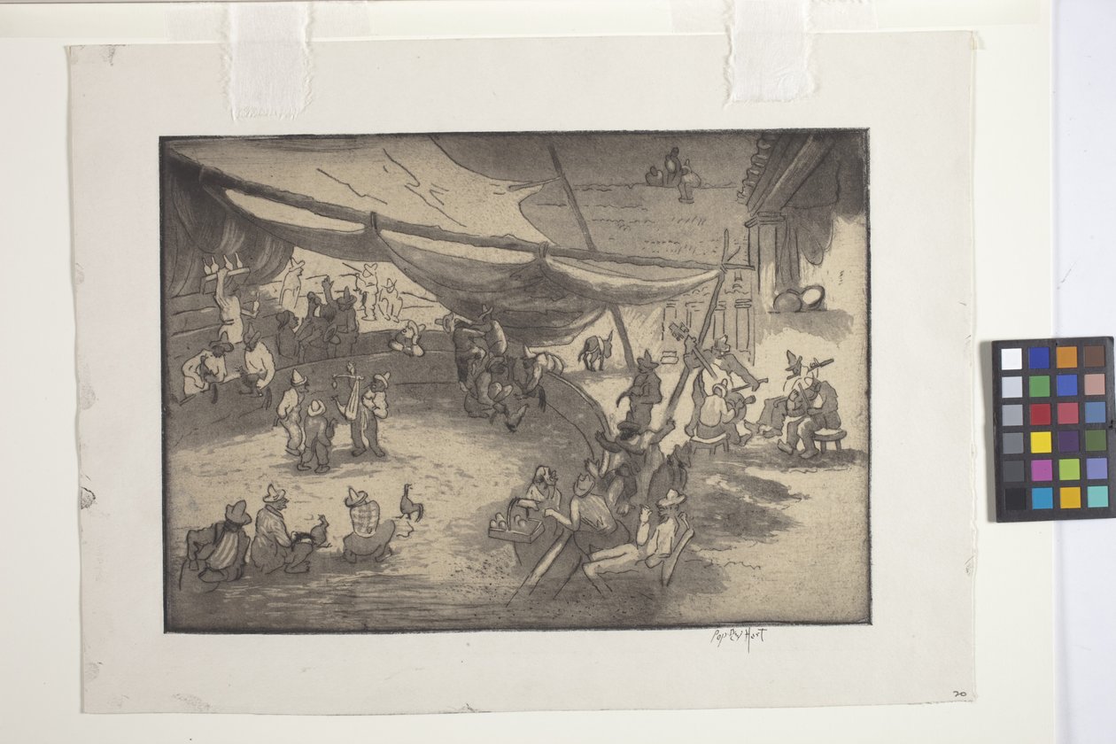 鳥のマッチングと計量 (エッチング、ソフトグラウンド エッチング、クリーム ウーブ紙のアクアティント) 作： ジョージ・オーバーベリー