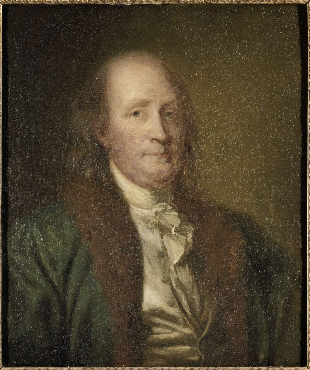 フランス語  ベンジャミン・フランクリン（1706-1790） Benjamin Franklin (1706-1790) 作： ジョージピーターアレクサンダーヒーリー