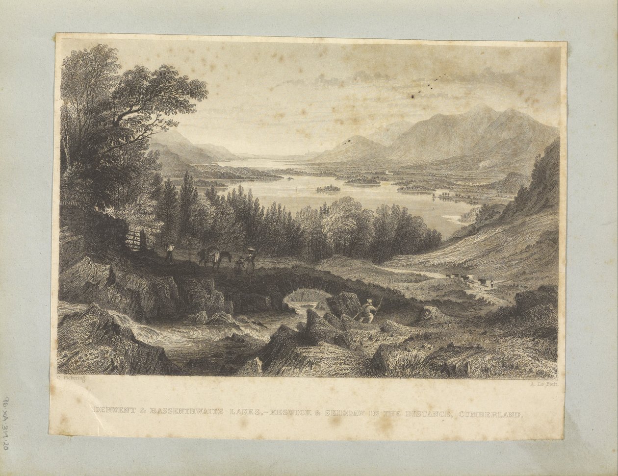 Derwent＆Bassenthwaite Lakes、-Keswick＆Skiddaw in the Distance、カンバーランド。 作： ジョージ・ピカリング