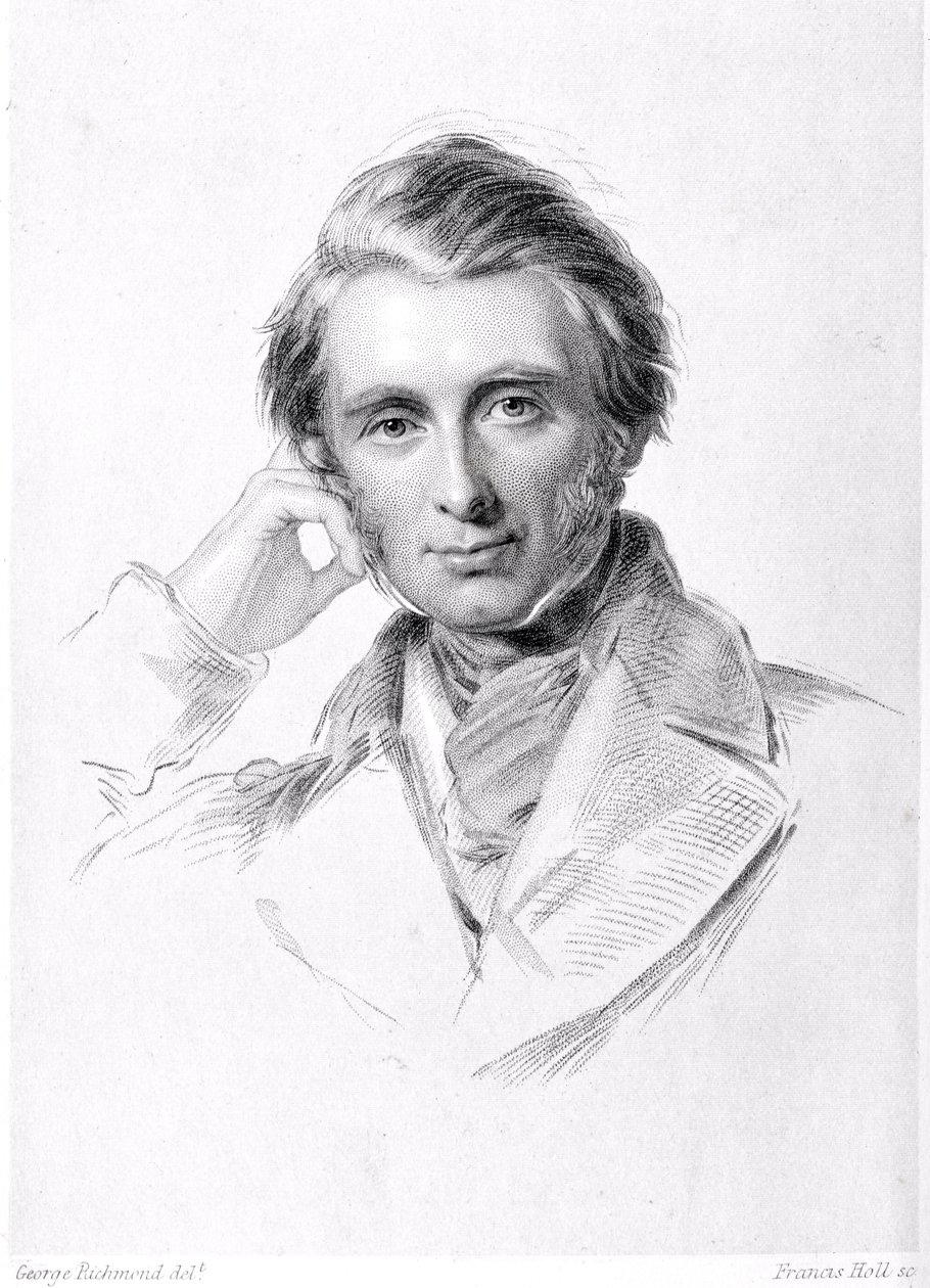 フランシスホール（1815-84）によって彫刻されたジョンラスキン（1819-1900）の肖像画 作： ジョージ・リッチモンド