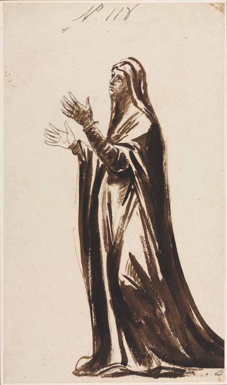 Mater Dolorosa 喪服の母、1776年。 作： ジョージ・ロムニー