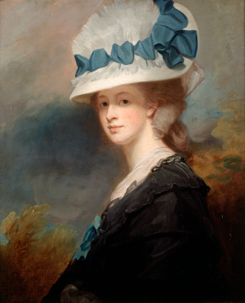 「Mrs Musters」（ソフィア・キャサリン・ヘイウッド）1779-80（キャンバスに油彩） 作： ジョージ・ロムニー
