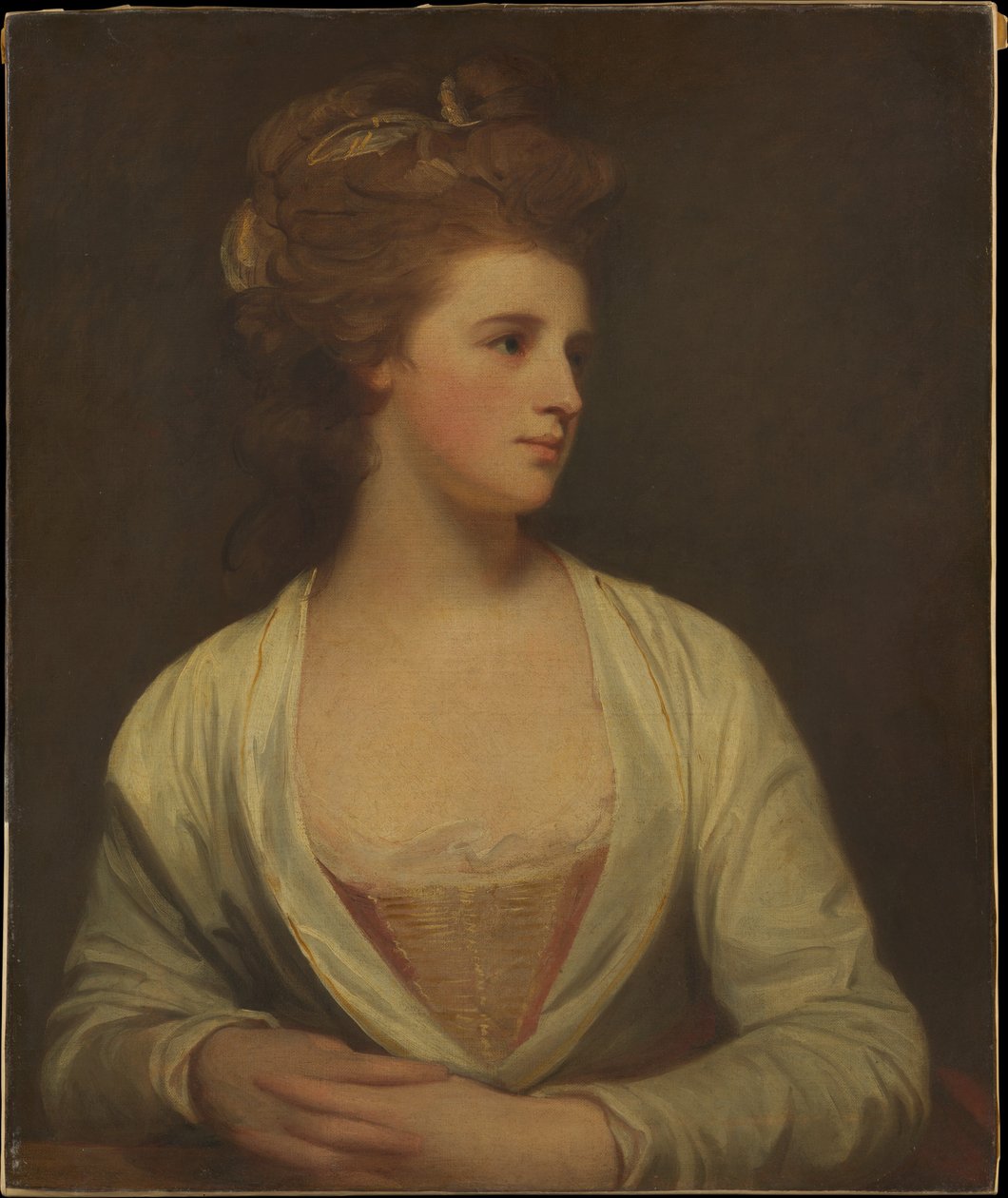 『女性の肖像』――エミリー・バーティ・ポット（1782年没）とされる 作： ジョージ・ロムニー