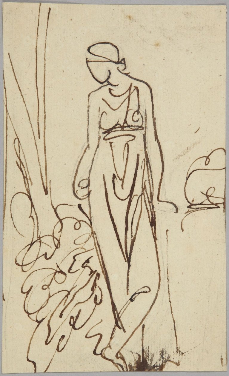 立像（女性）、肖像画の習作 作： ジョージ・ロムニー