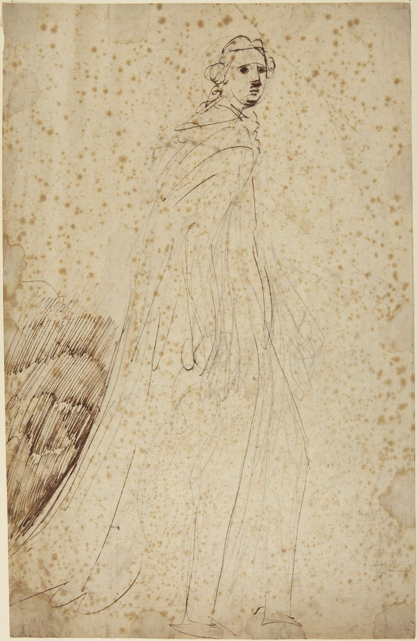 大股で歩く女性、肖像画の習作 作： ジョージ・ロムニー