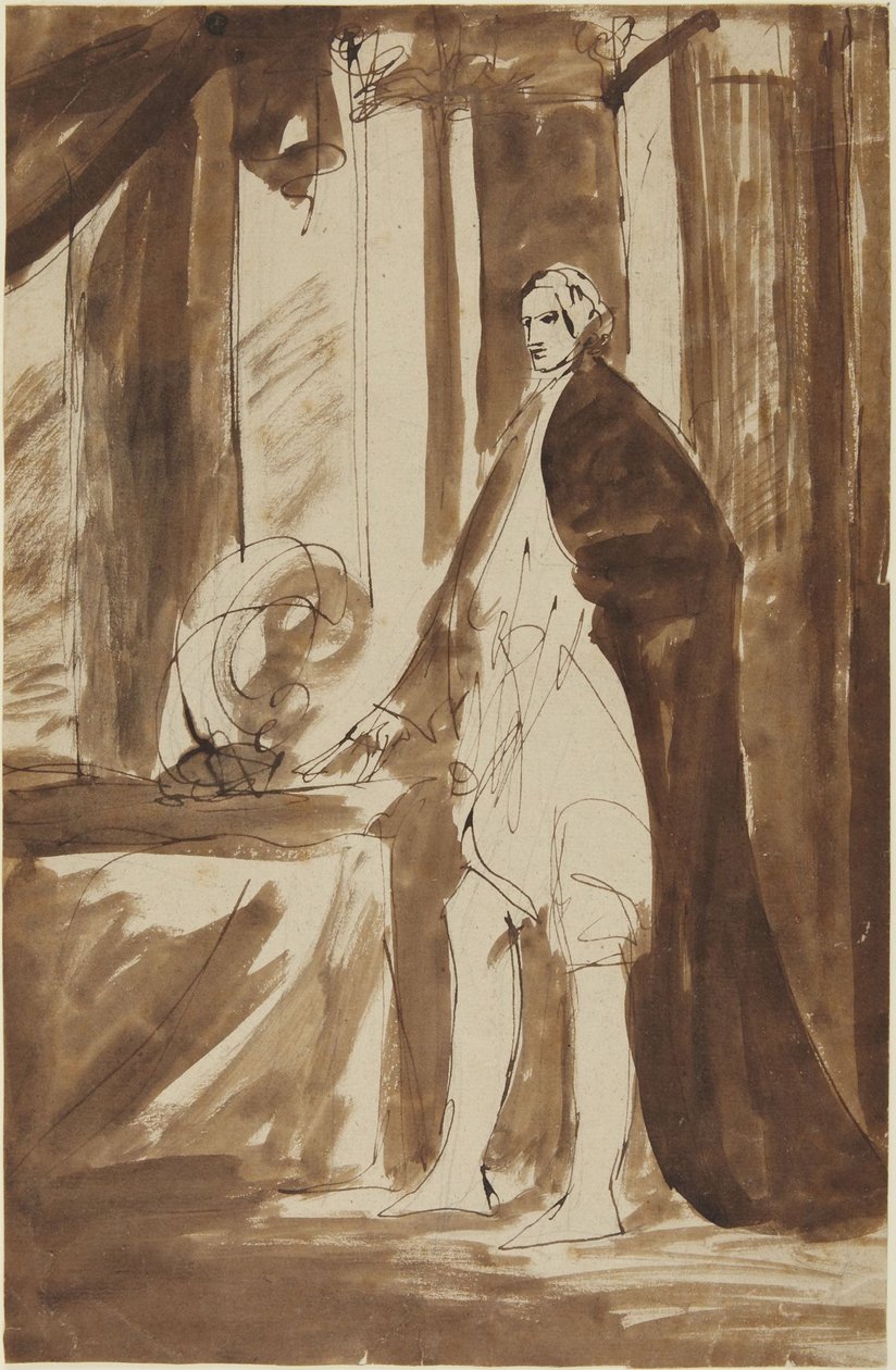 男性の肖像画の下絵 作： ジョージ・ロムニー