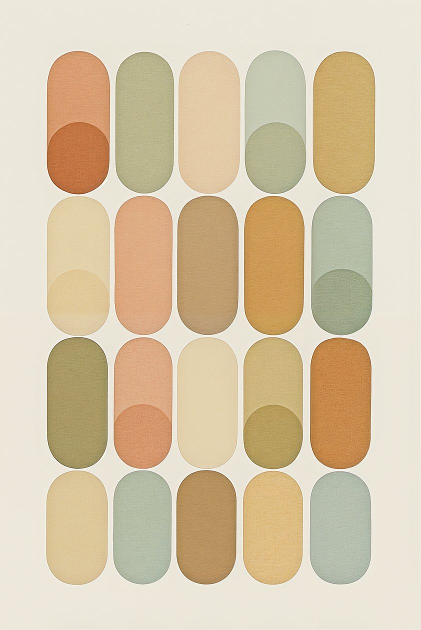 エモーショナル・グリッド、2025年（アクリル、キャンバス） 作： ジョージ・ロザリー