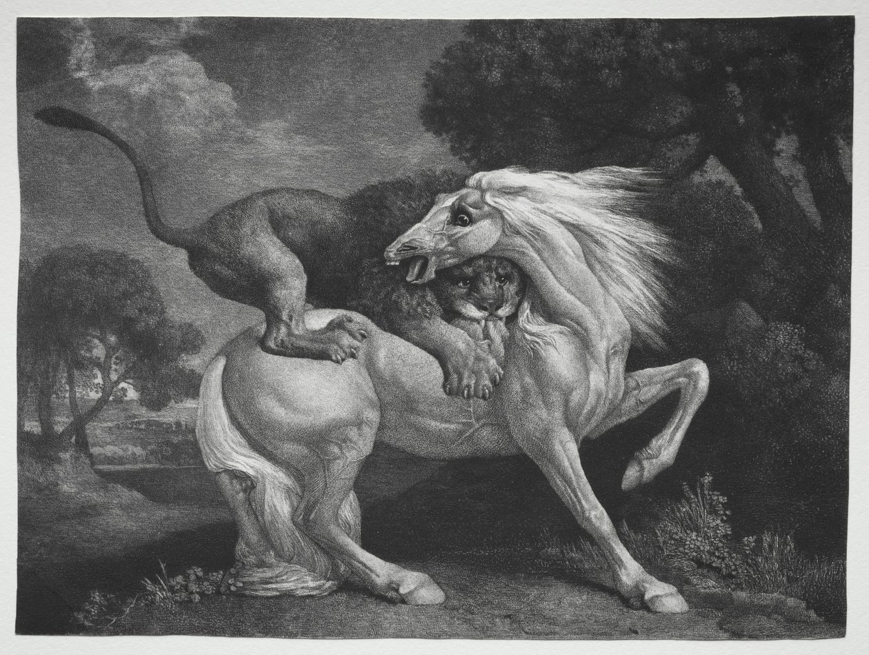 ライオンに襲われた馬、1788年。 作： ジョージ・スタッブス