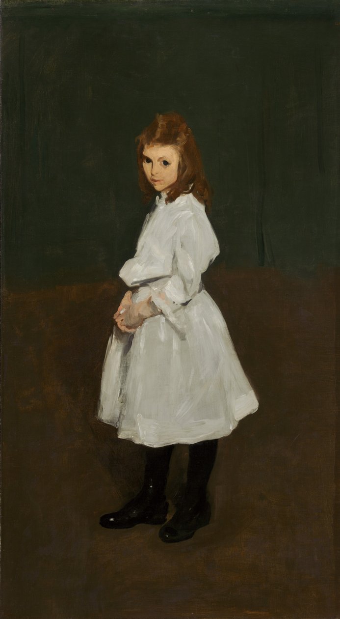 白いクィーニー・バーネットを着た少女、1907年。 作： ジョージウェスリーベローズ