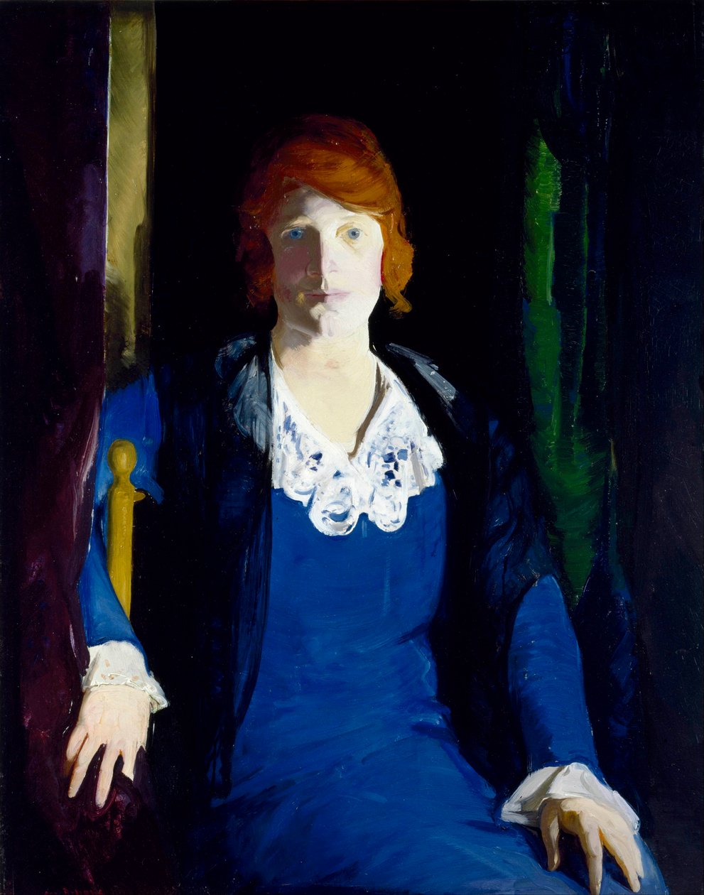 "Portrait of Florence Pierce" Peinture de George Bellows (1882-1925) 1914 - 油彩・木 - 96,5x76,2 - Museum of Fine Arts, Houston 作： ジョージウェスリーベローズ