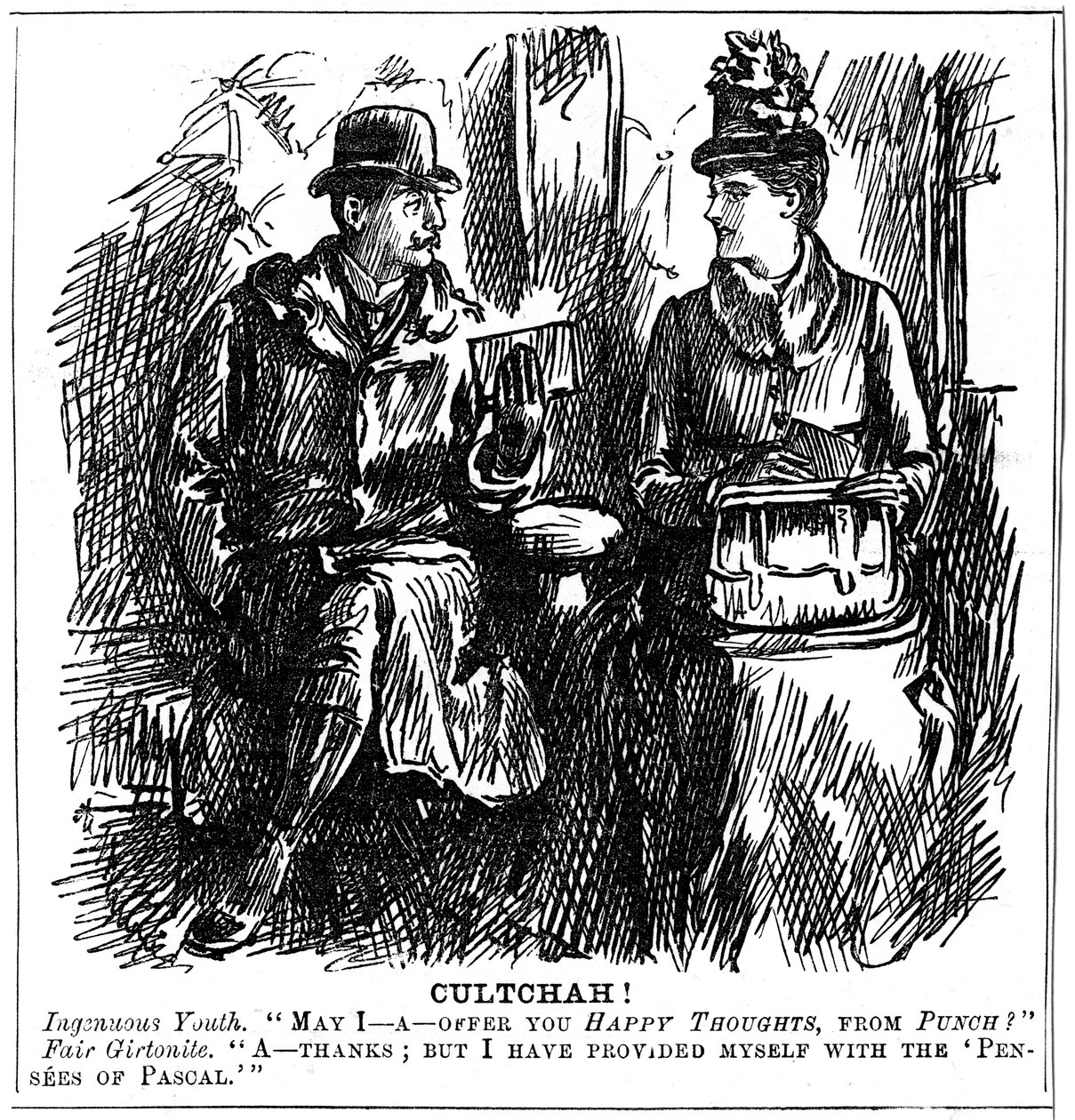 女性のための大学教育の利点、1887 作： ジョージ・デュ・モーリエ