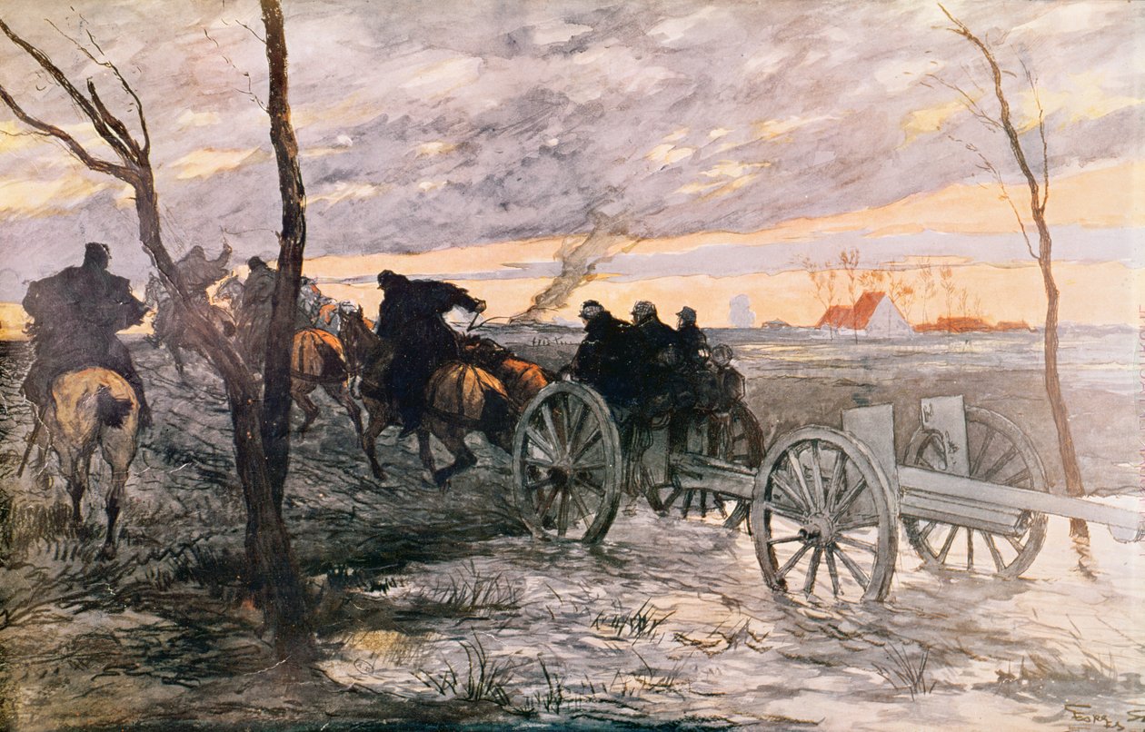 イゼル渓谷の夕焼け：1914年頃 作： ジョルジュ・バーティン・スコット