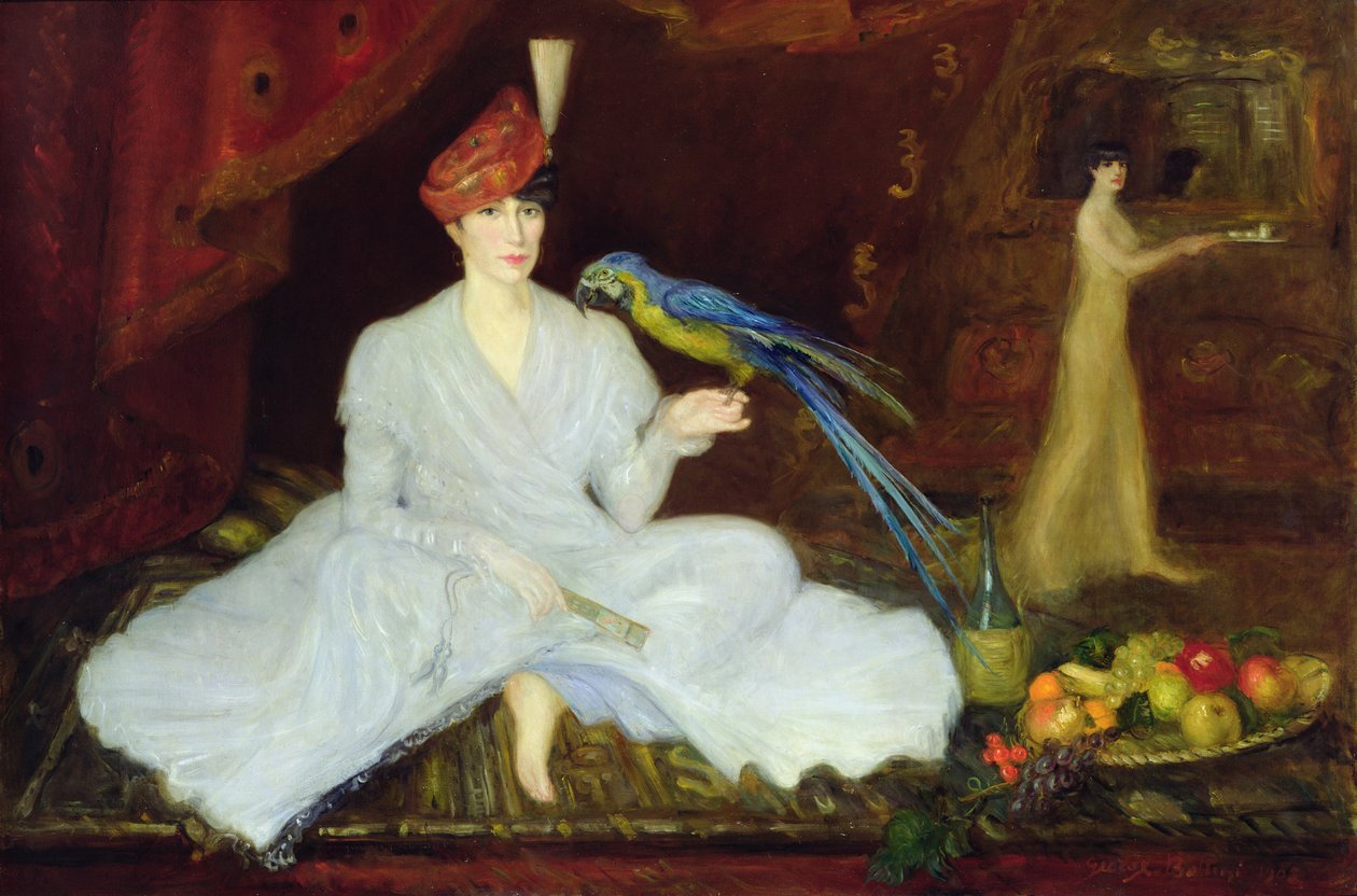 オウムを持つ女性、1905 作： ジョルジュ・ボッティーニ