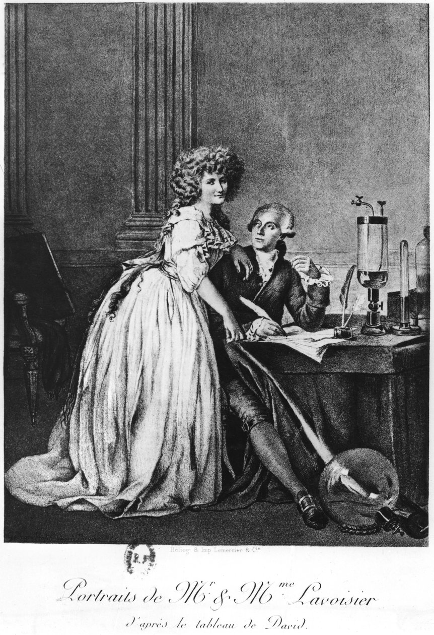 アントワーヌローランラヴォイジエ（1743-94）と妻のマリーアンポールズ（1758-1836）（ヘリオグラビア） 作： ジョルジュアーネストプロフィット