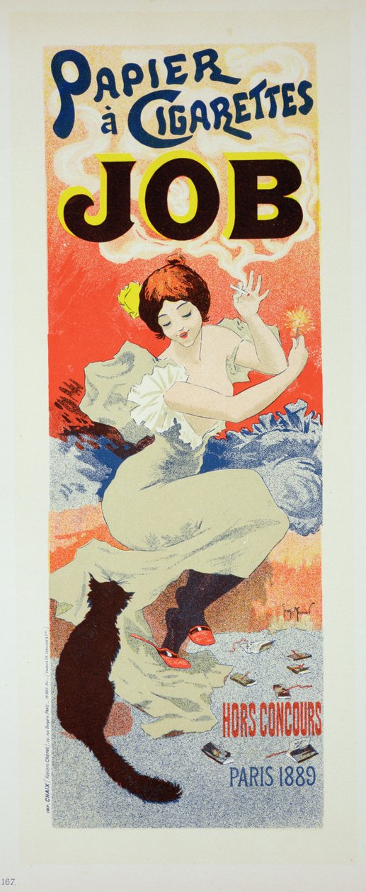 「Job Cigarette Papers」のポスターの複製、1894 作： ジョルジュ・ムニエ