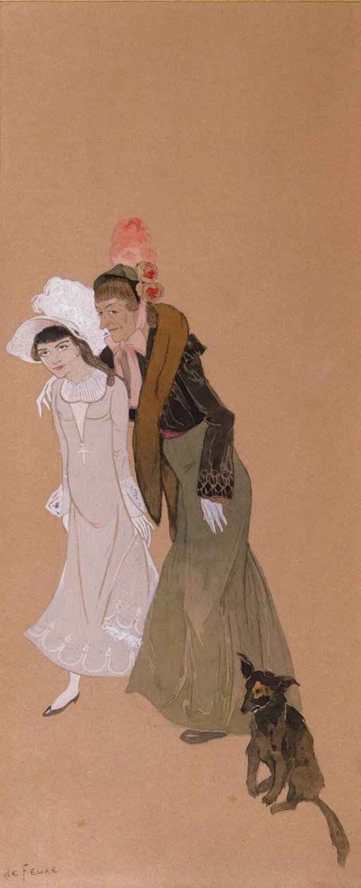 Mmeアルバレスと彼女の孫娘、ジジ、1943年 作： ジョルジュ・ド・フール