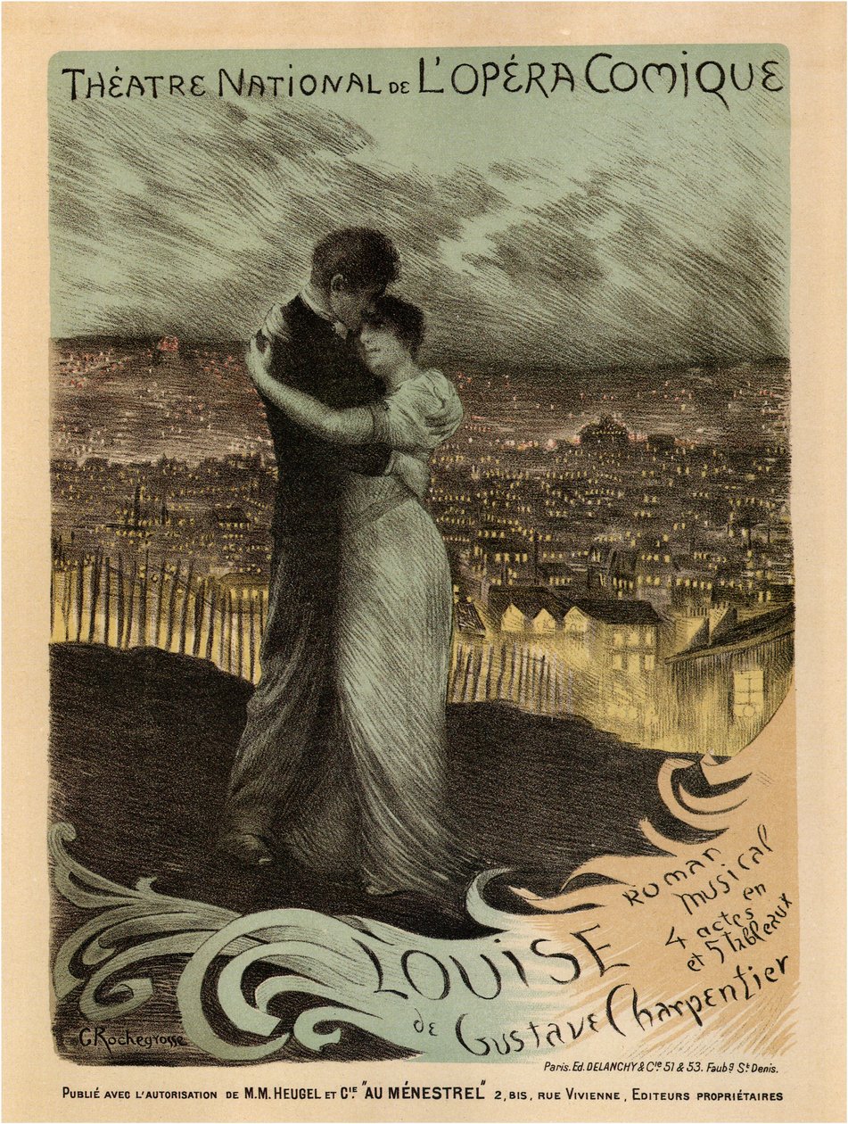 ギュスターヴ・シャルパンティエによるオペラ・ルイーズのポスター、1900年 作： ジョルジュ・アントワーヌ・ロシュグロス