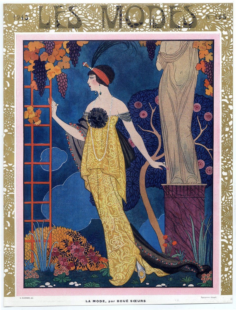 Les Modesの表紙。 1913; パブ。 1913年（カラー彫刻） 作： ジョルジュ・バーバー