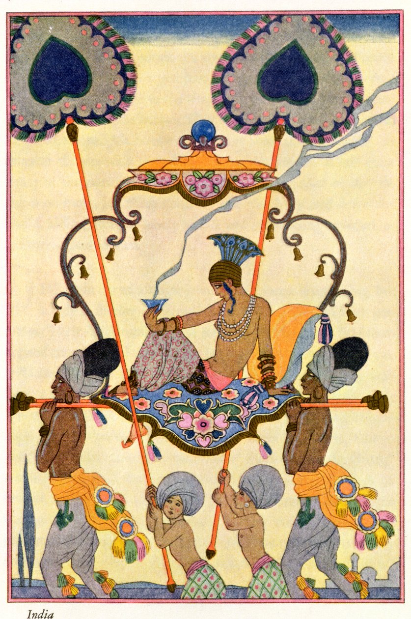 インド、「The Art of Perfume」のパブ。 1912年（ポチョワールプリント） 作： ジョルジュ・バーバー