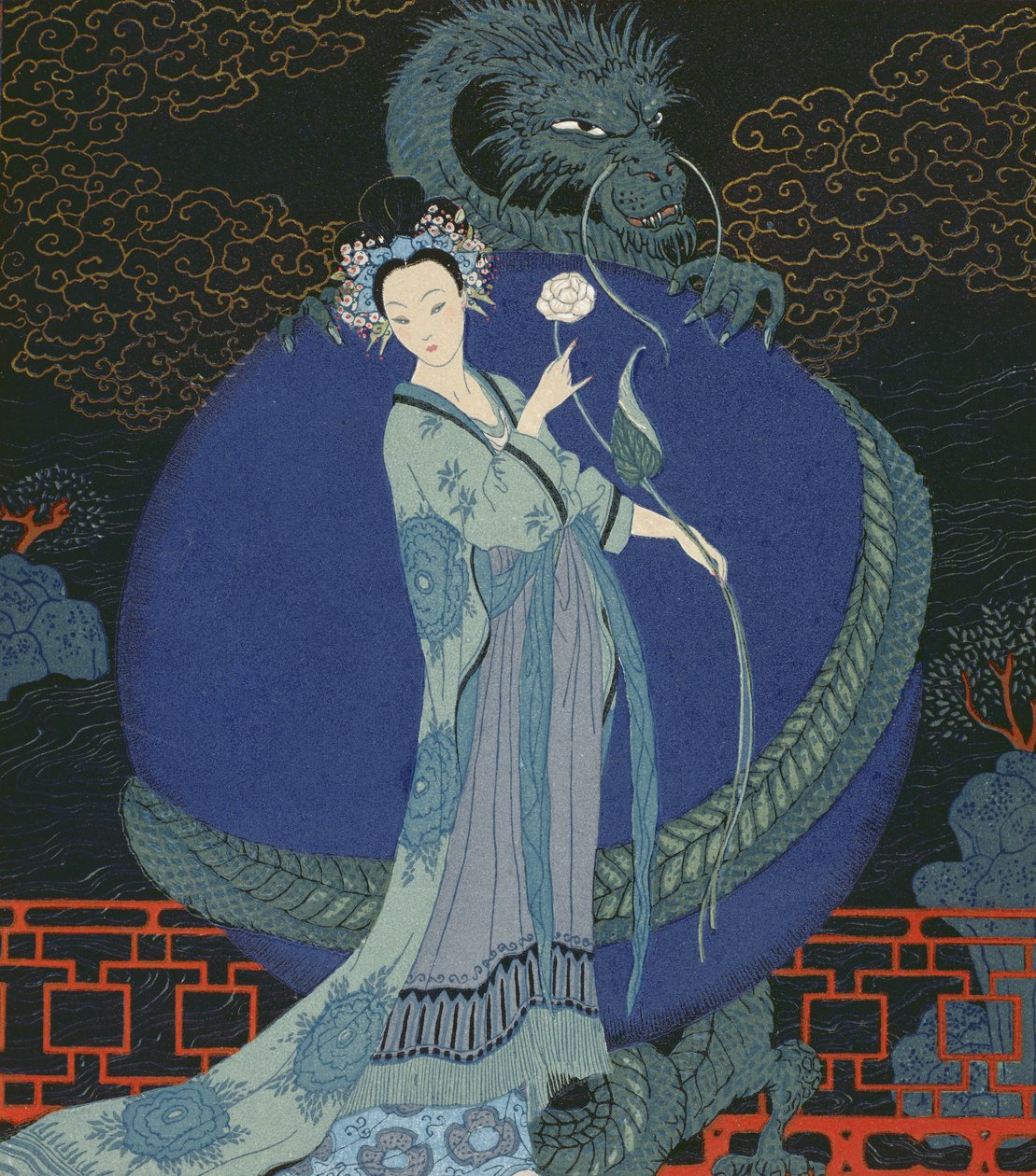 ドラゴンを持つ女性（カラーリソ） 作： ジョルジュ・バーバー
