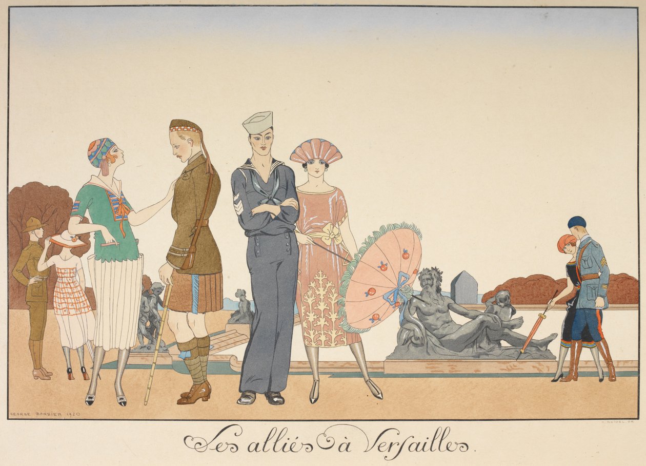 Les allies à Versailles. 同盟国の兵士のさまざまな表現。 作： ジョルジュ・バーバー