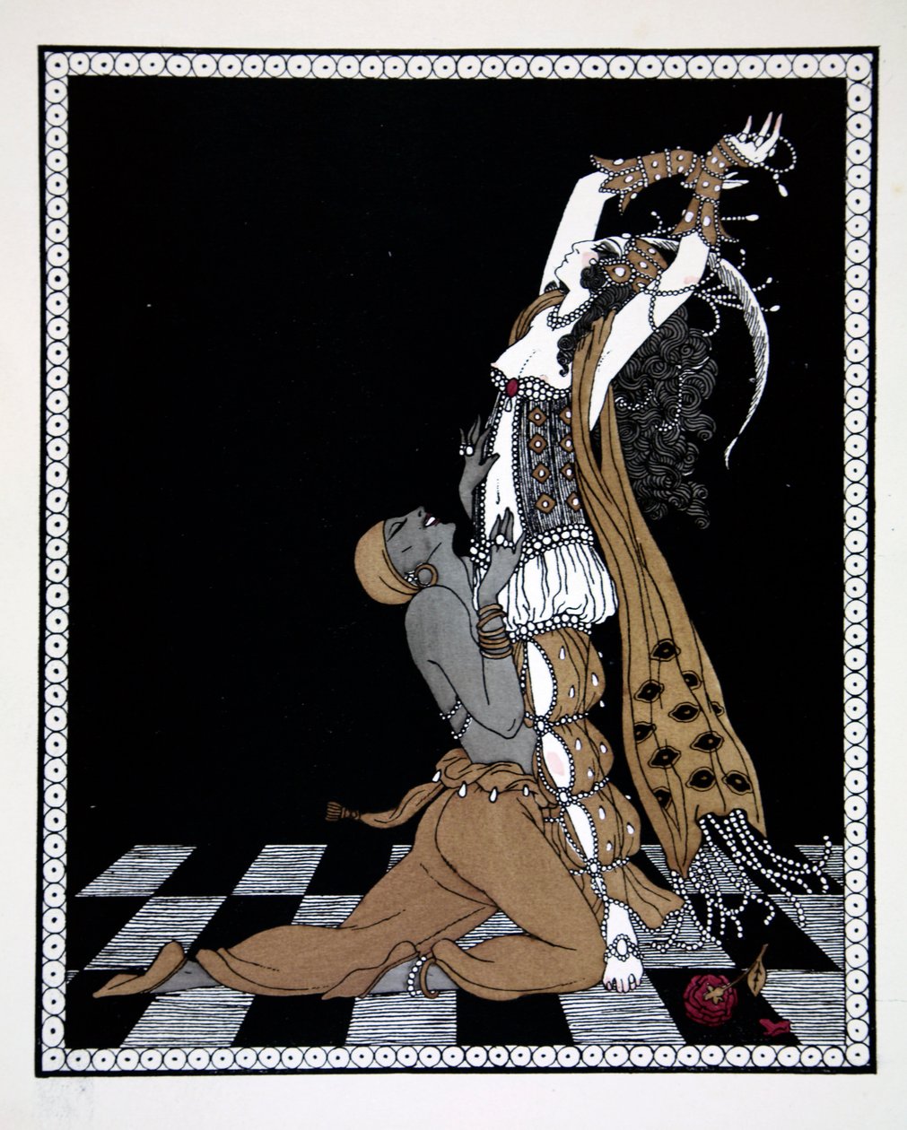 シリーズ「ヴァスラフ・ニジンスキーのダンスのデザイン」（1889-1950）からのシェヘラザード。 ジョルジュ・バルビエ (1882-1932)、ポショワール版画 作： ジョルジュ・バーバー