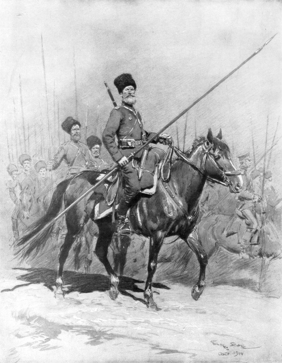 コサック騎兵隊、1914年、1926年。 作： ジョルジュ・バーティン・スコット