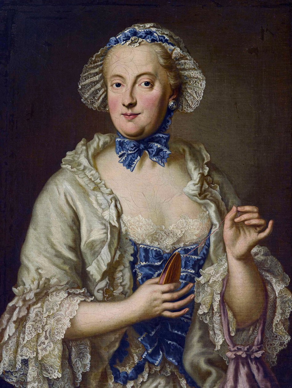 Marie-Anne de Saxe - (Marie Anne de Saxe) - ザクセンのマリア アンナ ソフィア、バイエルン選帝侯 (1728-1797)、リール付き - ジョージ デスマレ (1697-1776)。 キャンバスに油彩 サイズ : 82x61.5 cm 個人蔵 作： ジョルジュ・デスマリー