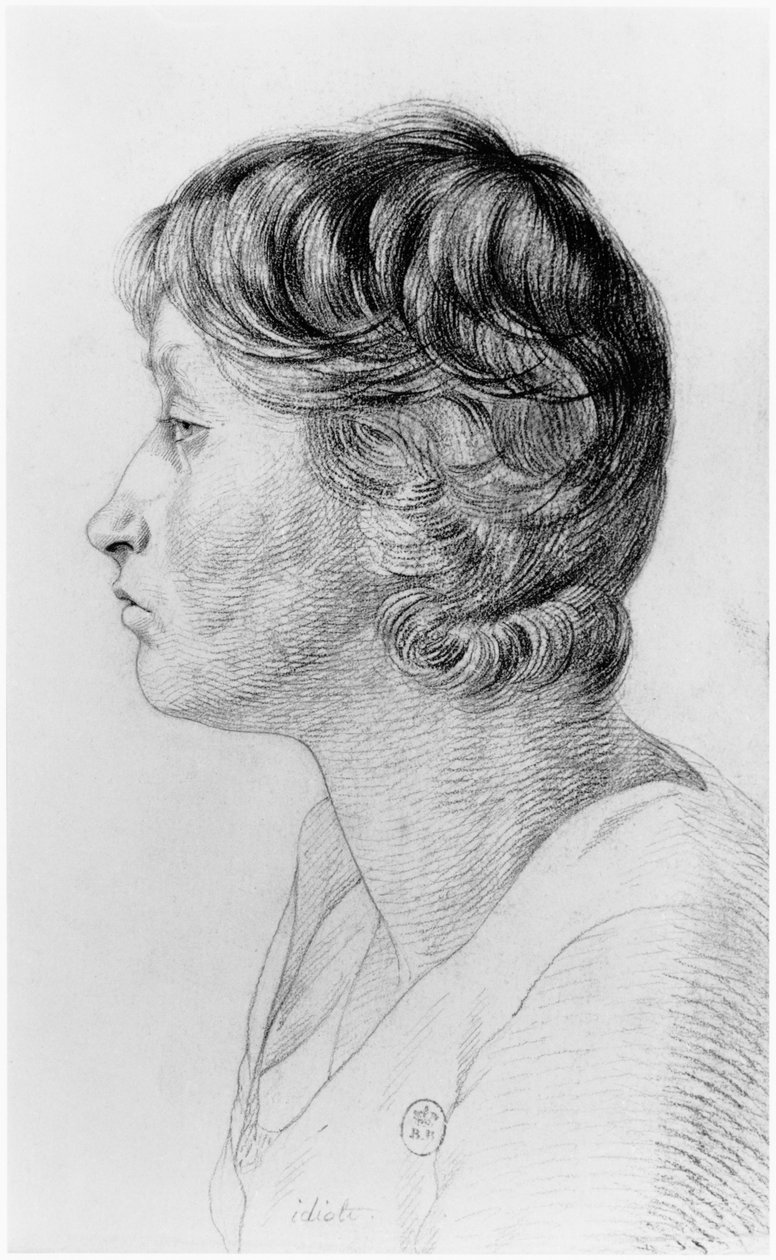 馬鹿、サルペトリエ亡命の狂人学に関するジャンエティエンヌドミニクエスクイロール（1772-1840）の未発表の論文のイラスト、1818年頃 作： ジョルジュ・フランソワ・ガブリエル