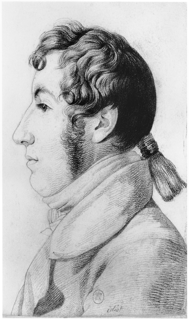 馬鹿、サルペトリエ亡命の狂人学に関するジャンエティエンヌドミニクエスクイロール（1772-1840）の未発表の論文のイラスト、1818年頃 作： ジョルジュ・フランソワ・ガブリエル