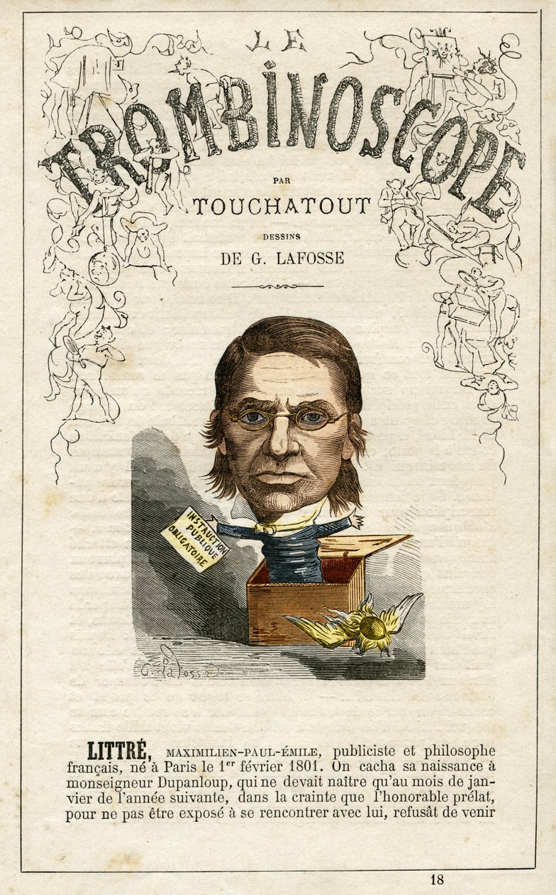 エミール・リトル（1801年～1881年）-レオン＝シャルル・ビエンヴニュの風刺政治雑誌『トロンビノスコープ』の挿絵。 作： 