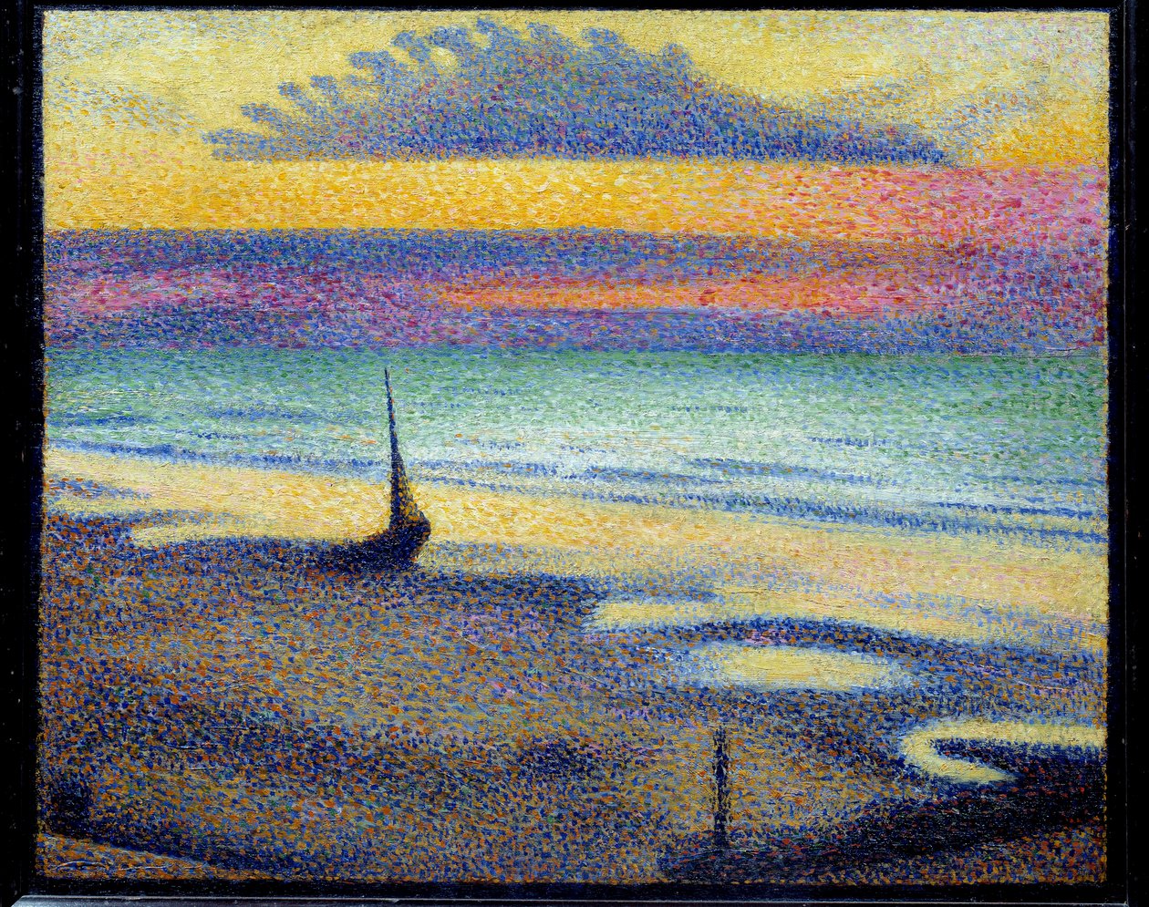 ヘイスト（Knokke-HeistまたはKnokke-Heist、ベルギー）のビーチ。絵画 ジョルジュ・ルメン（1865-1916） Ec.ベル。 作： ジョージ・レンメン