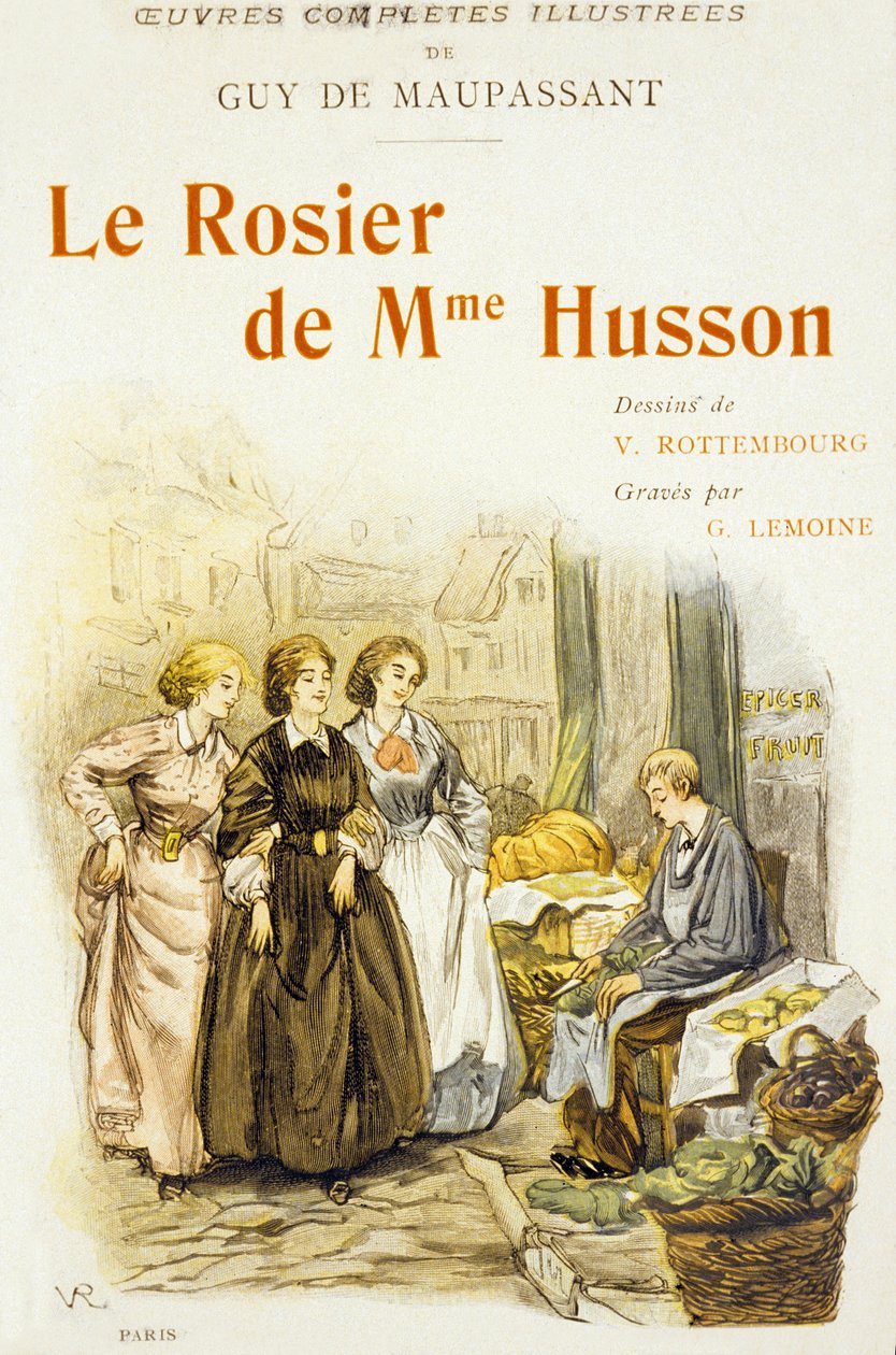 ギィ・ド・モーパッサン著 "Le Rosier de Mme Husson "の表紙 作： ジョルジュ・ルモワンヌ