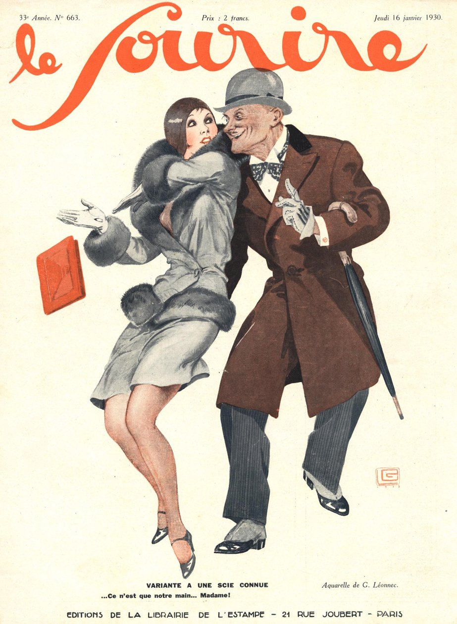 「Le Sourire」の表紙、1930 年 1 月（カラー リソ） 作： ジョルジュ・レオンネック