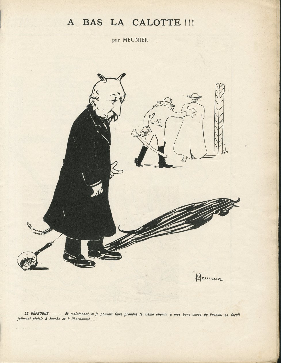 ジョルジュ・ムニエ（1869-1934）のイラスト（Le Panache, royalist magazine illustree, 20/01/04） - 王室, 宗教 信仰 - Combes Emile, 悪魔 - 動物化 作： ジョルジュ・ムニエ