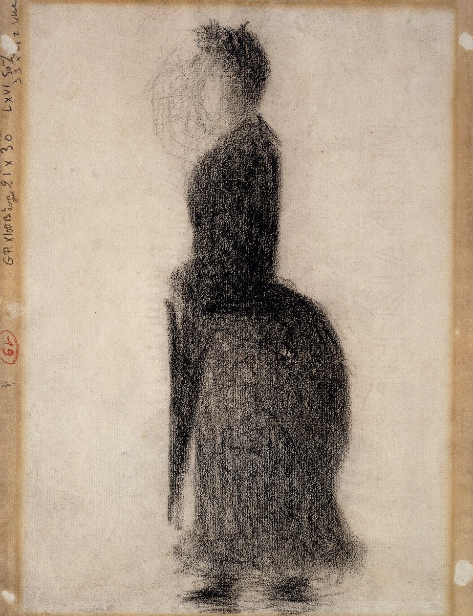 日傘を持つ女性;傘を持つ女性、1883年 作： ジョルジュ・ピエール・スーラ