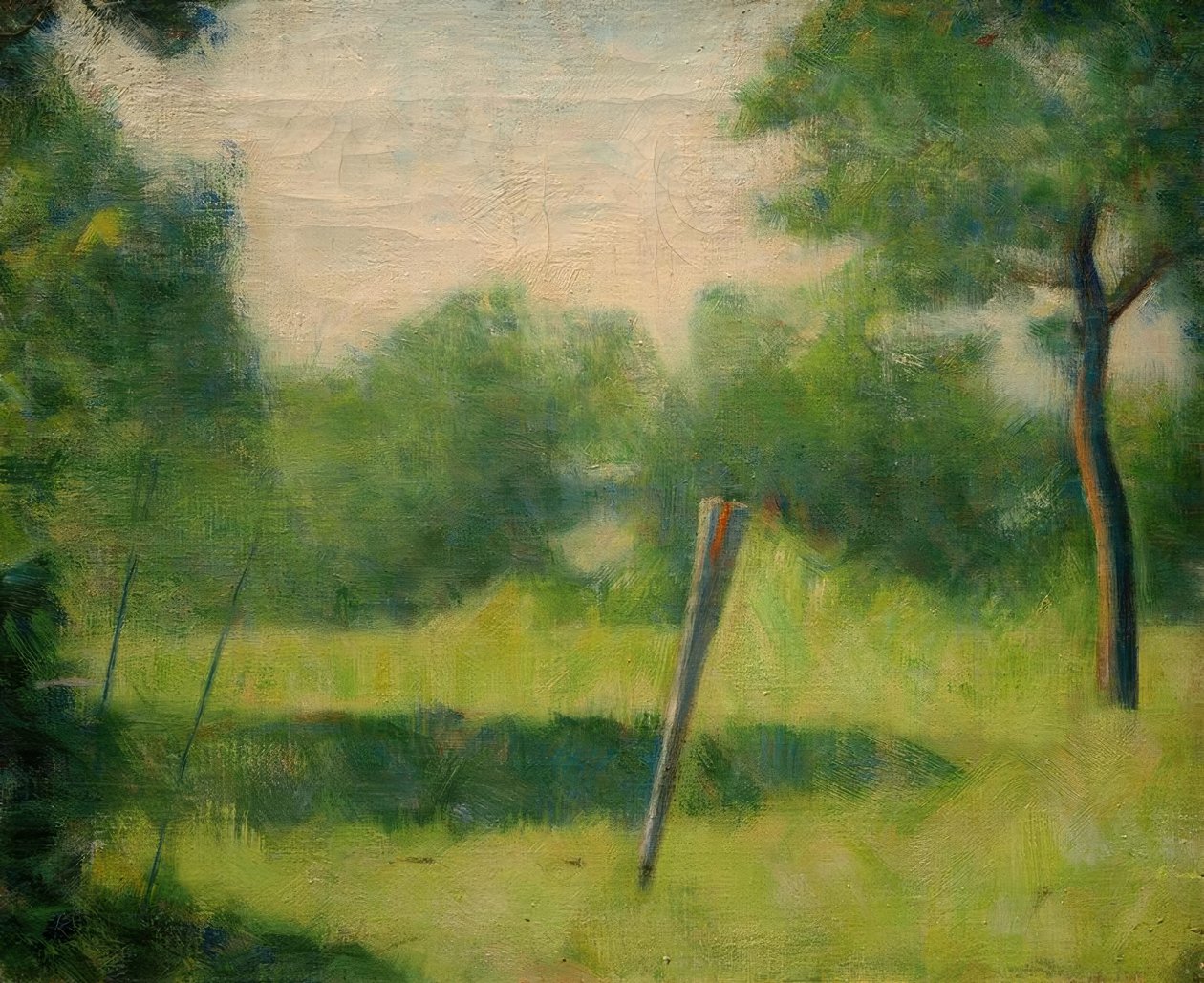 Paysage au piquet（ポールのある風景） 作： ジョルジュ・スーラ