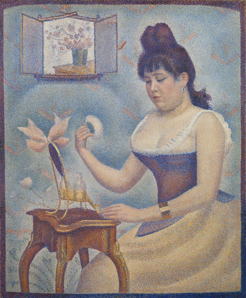 若い女性自身を粉末化、1888-90年頃 作： ジョルジュ・スーラ