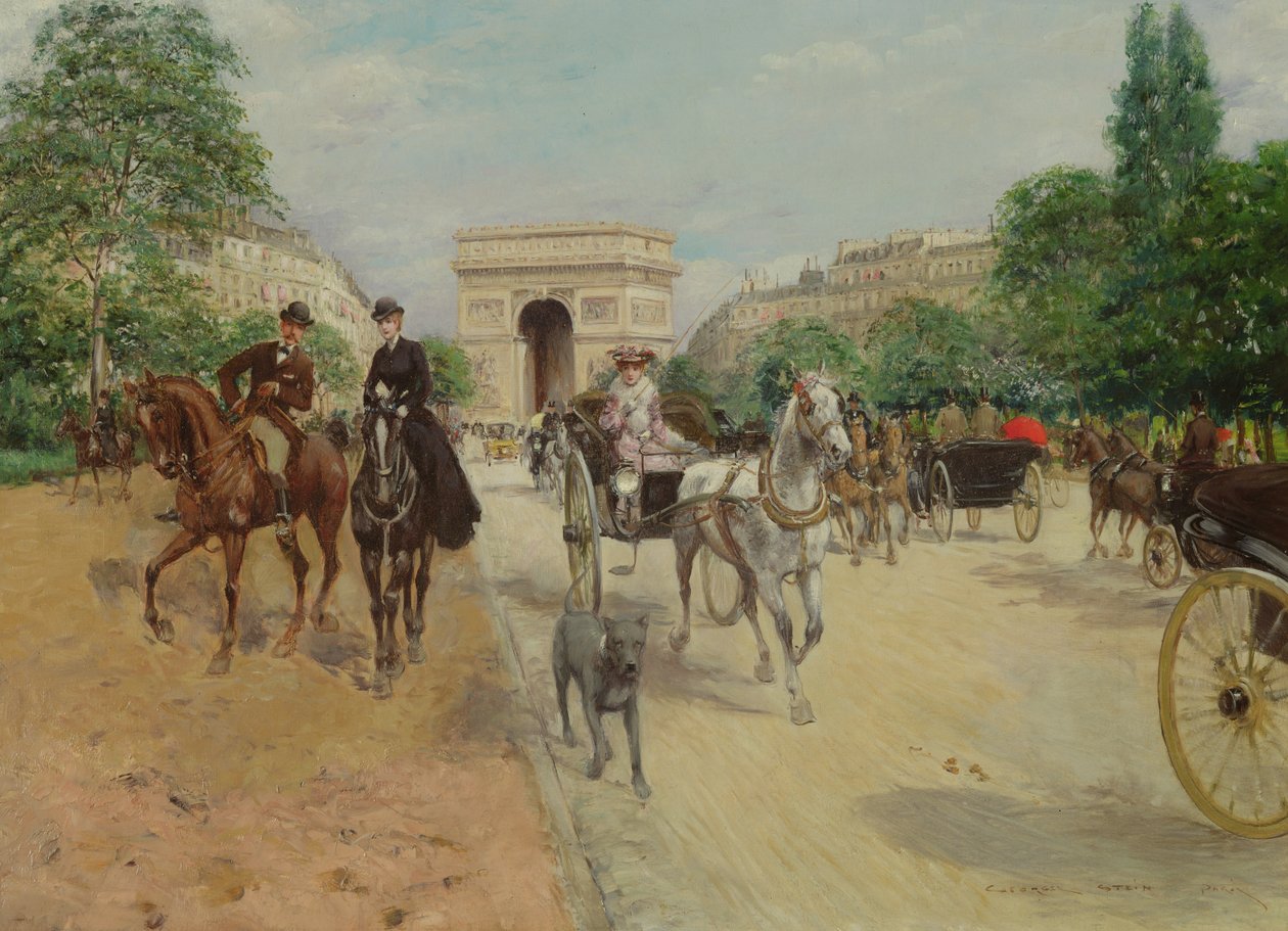 アベニューデュボワのライダーと馬車、1910年 作： ジョルジュ・スタイン