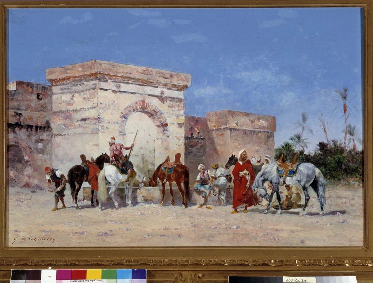 無題 ブレイクには、砂漠のオアシスの源があります。 ジョルジュ・ワシントン (1827-1910) の絵画 必須の言及: コレクション財団は、マルセイユのプロヴァンスを尊重します 作： ジョージ・ワシントン