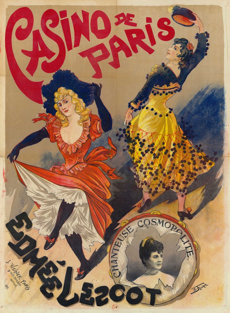 パリのカジノ. エドミー・レスコ、1895～1900年頃。 作： ジョルジュ・ド。火