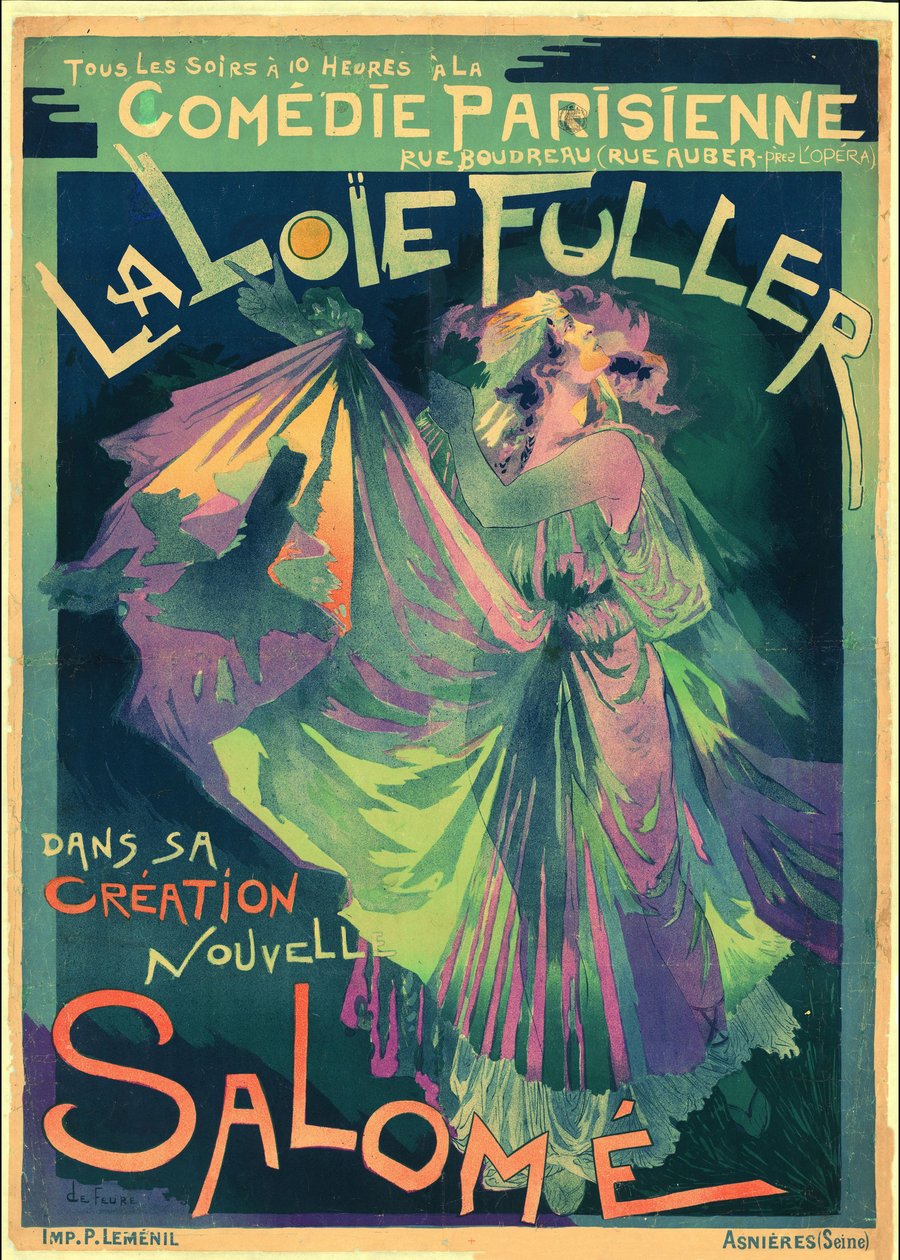 サロメ役のロイ・フラー、1895年。 作： ジョルジュ・ド。火