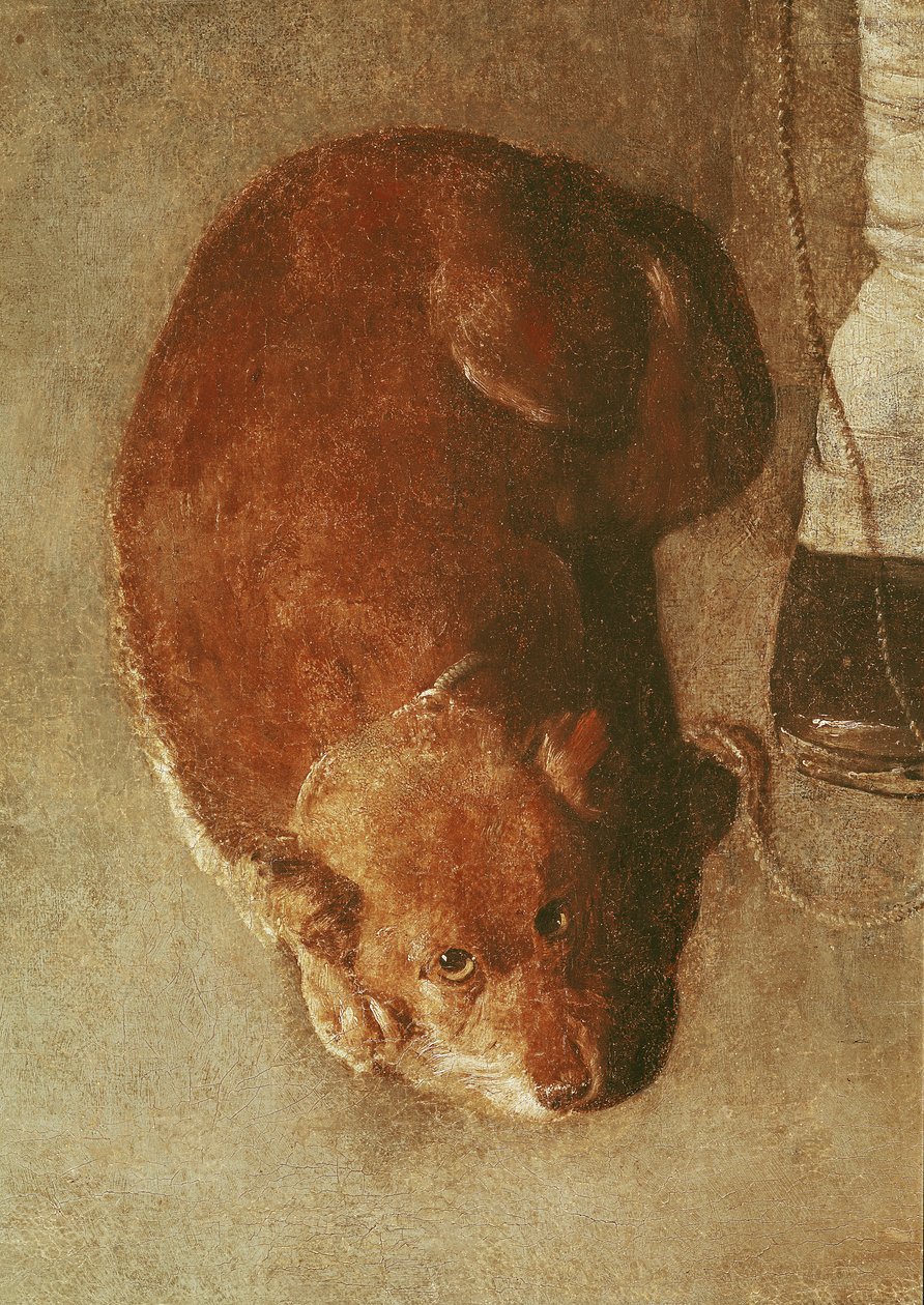 犬と一緒のハーディガーディプレーヤー、c.1620（詳細）（67918も参照） 作： ジョルジュ・ド・ラ・トゥール