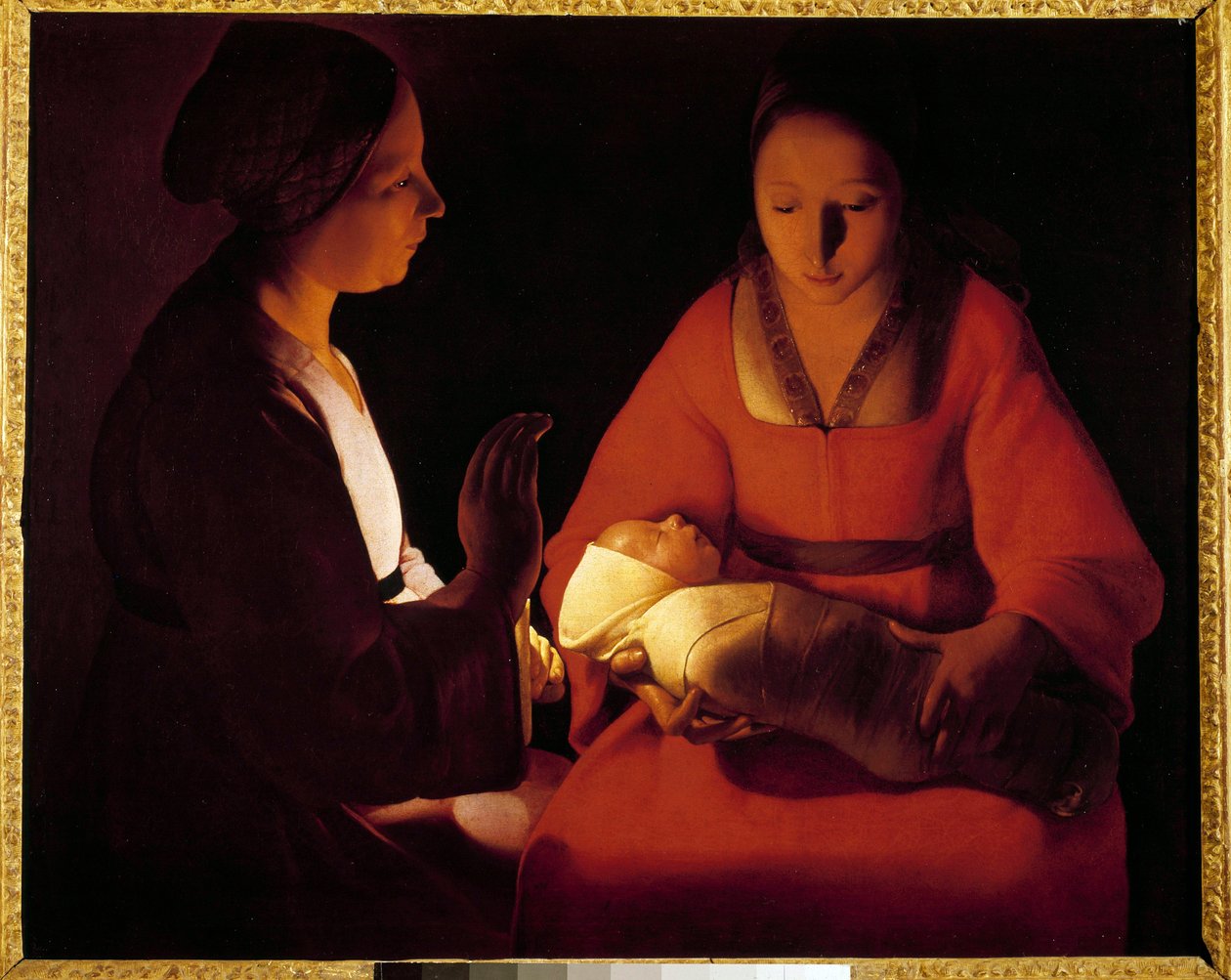 新生児」（The New Born Child）。ジョルジュ・ド・ラ・トゥール（1593-1652）の絵画