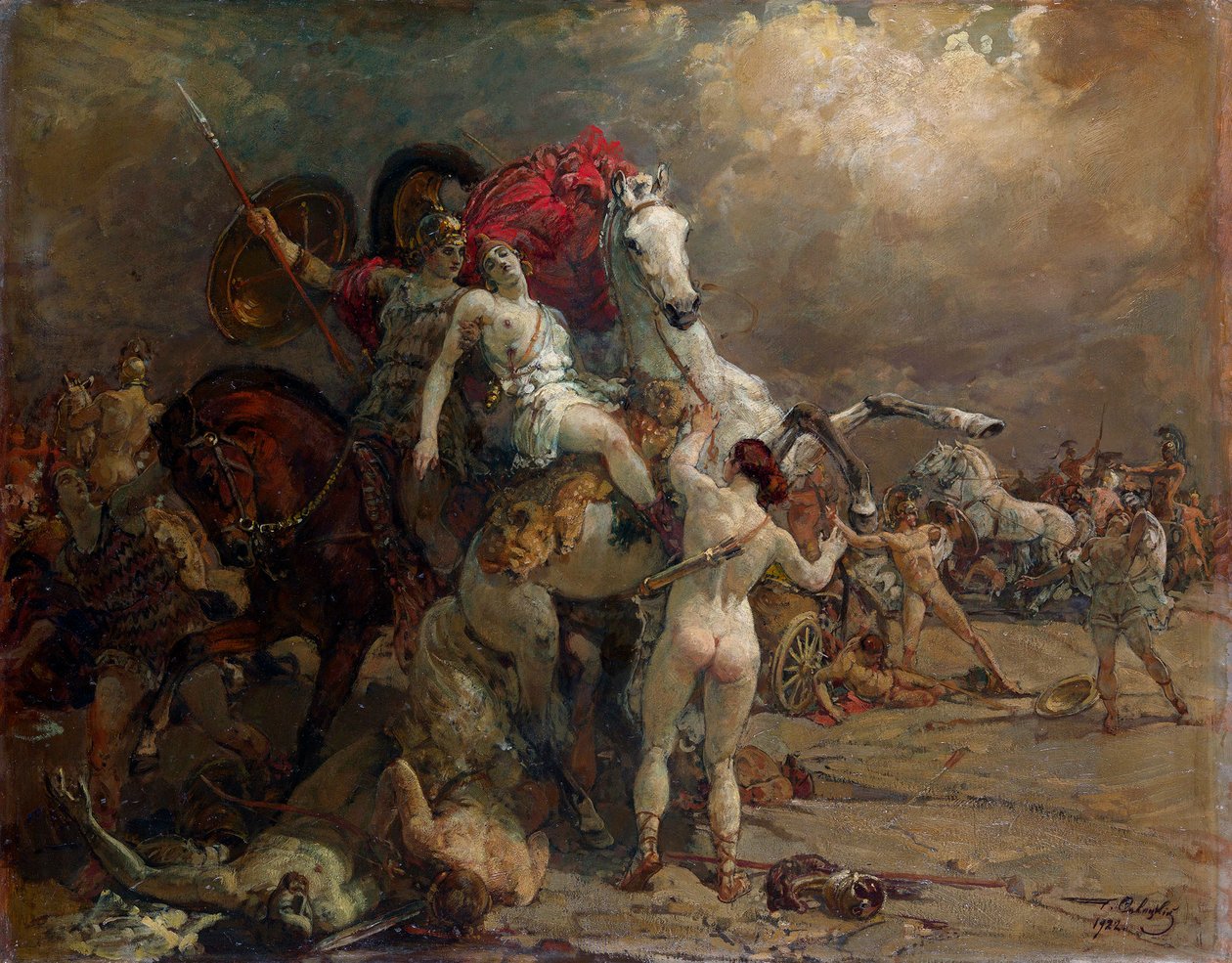 負傷した女戦士カミーユ 作： Georgiy Konstantinovich Savitsky