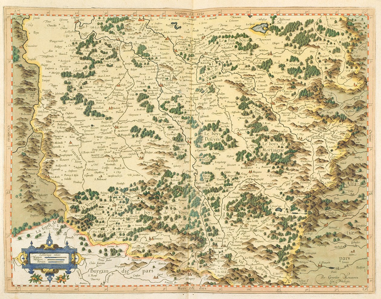 ボーエンのc.1632で出版されたロレーヌの肖像画（イギリス諸島の地図、figuraから） 作： ゲラルドゥスメルカトル