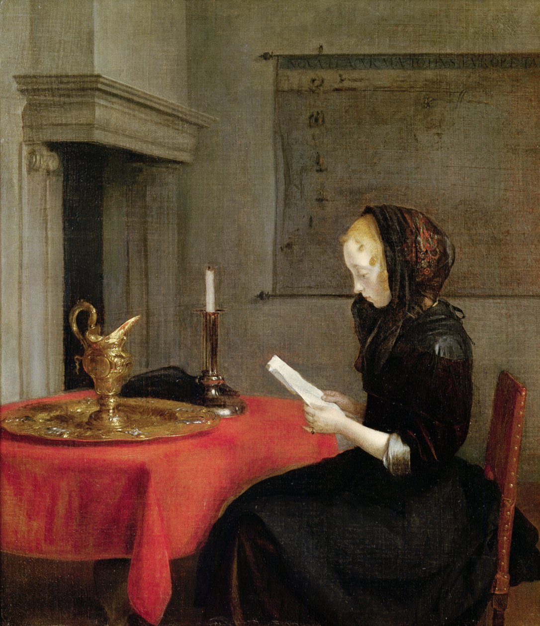 女性の読書、1662年 作： ヘラルトテルボルチ